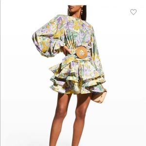 ❌❌SOLD❌❌ Bronx and Banco Sienna Balloon-Sleeve Ruffle Mini Dess